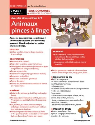 Activités avec des pinces à linges