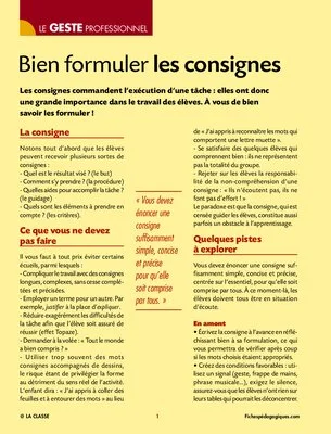 Bien formuler les consignes