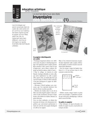 Journal (3) / Inventaire des techniques (1)