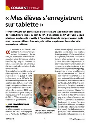Mes élèves s'enregistrent sur tablette