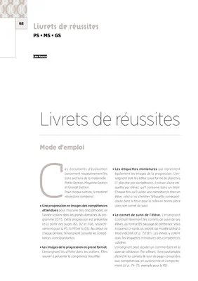 Livrets de réussite cycle 1 : introduction