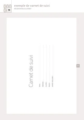 Carnet de suivi cycle 1 : exemple