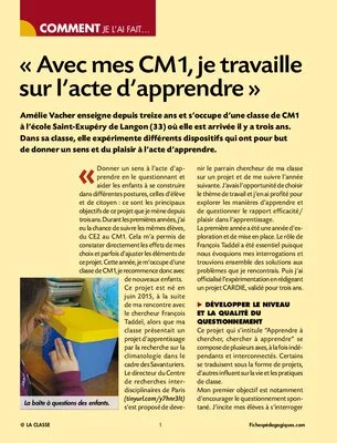 Je travaille sur l'acte d'apprendre