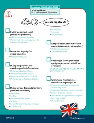 Livret de réussite anglais cycles 2 et 3