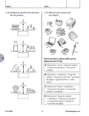 Grandeurs et mesures (1) cycle 2