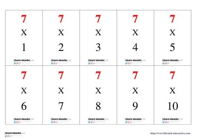 Memory tables de multiplication 7 à 10