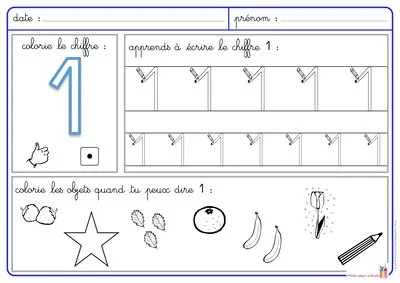 Les chiffres de 1 à 5