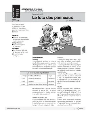 L'enfant piéton (4) / Le loto des panneaux