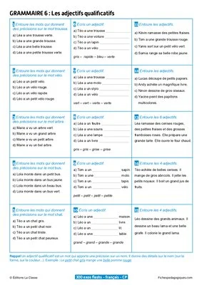 300 exercices flashs de français niveau CP-CE1
