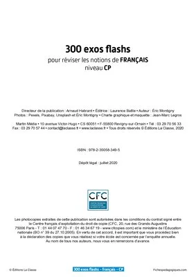 300 exercices flashs de français niveau CP-CE1