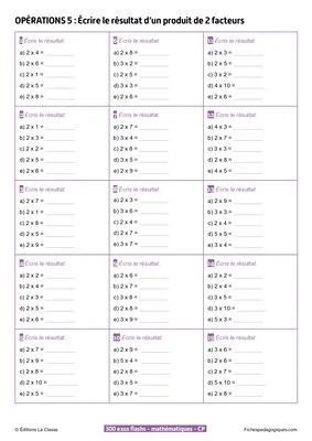 300 exercices flashs de mathématiques niveau CP-CE1