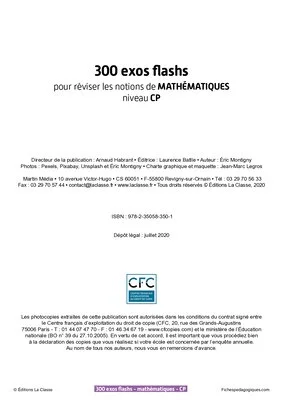 300 exercices flashs de mathématiques niveau CP-CE1