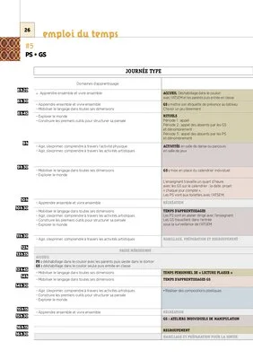 Emplois du temps et programmations TPS/PS 2020