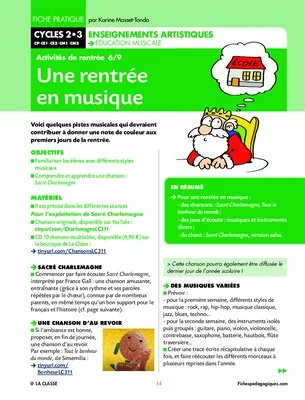 Activités de rentrée