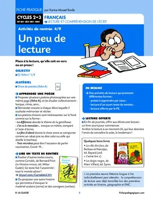 Activités de rentrée