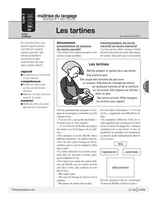 Les tartines (lecture-écriture)
