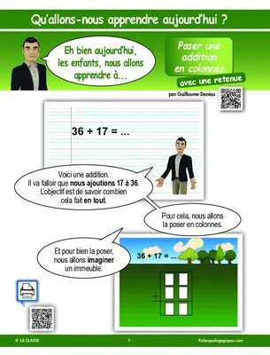 Apprendre à poser une addition en colonnes avec retenue