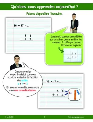 Apprendre à poser une addition en colonnes avec retenue