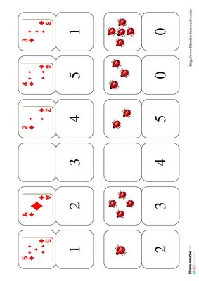 Dominos des chiffres de 0 à 5