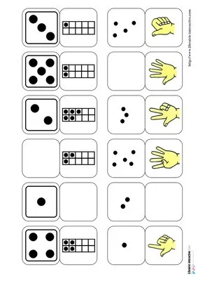 Dominos des chiffres de 0 à 5