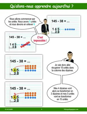 Apprendre à poser une soustraction avec une retenue