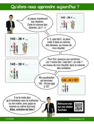 Apprendre à poser une soustraction avec une retenue