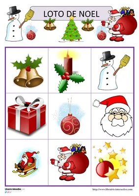 Jeu de loto de Noël (15 images)