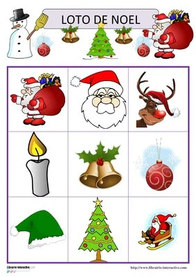 Jeu de loto de Noël (15 images)