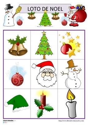 Jeu de loto de Noël (15 images)