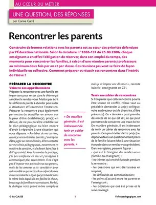 Rencontrer les parents