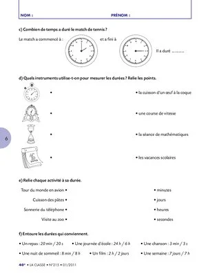 Comparer des mesures en CE1