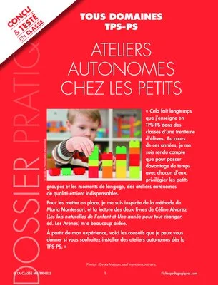 Ateliers autonomes chez les petits