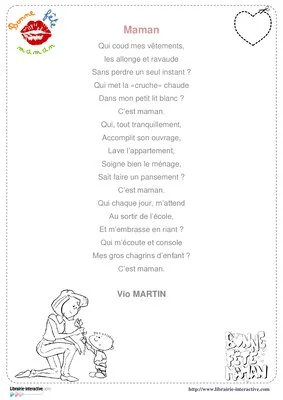 23 poésies pour la fête des mères
