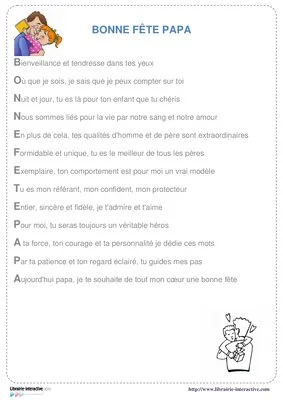 12 poésies pour la fête des pères