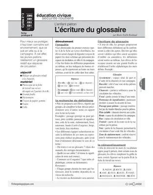 L'enfant piéton (5) / L'écriture du glossaire