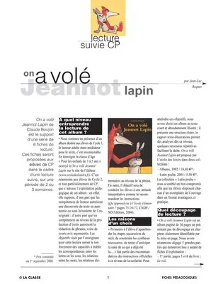 On a volé Jeannot Lapin