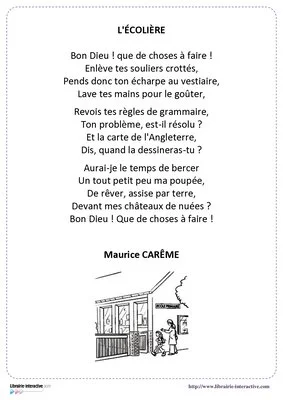 14 poésies sur le thème de l'école