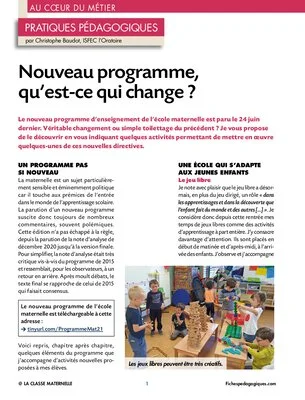 Nouveau programme, qu’est-ce qui change ?