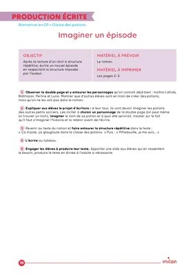 « Classe des potions » - Boîte à outils pour les enseignants de CP