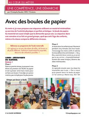 Avec des boules de papier