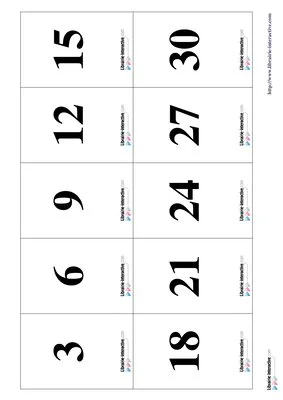 Memory tables de multiplication 1 à 3