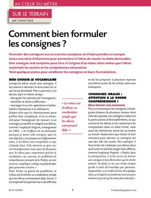 Comment bien formuler les consignes ?