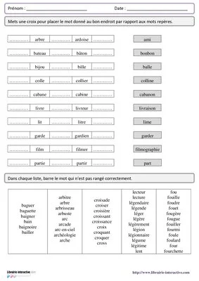 L'ordre alphabétique du CP au CM2