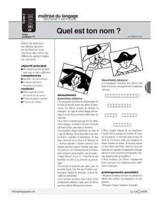 Quel est ton nom ?