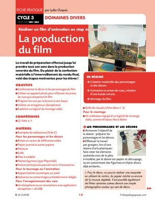 Réaliser un film d'animation en stop motion