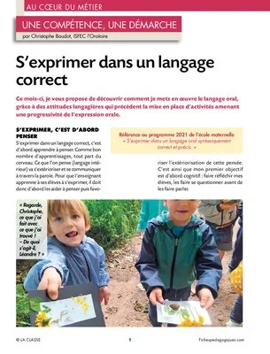 S'exprimer dans un langage correct