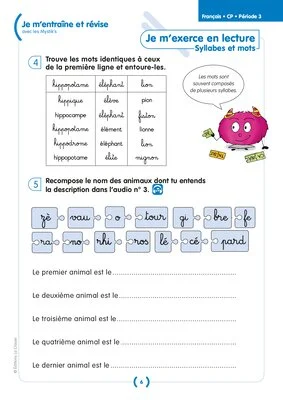 Je m'entraîne et révise avec les Mystik's - Français CP (Période 3)