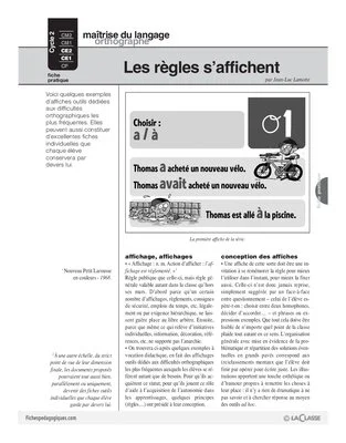 Les règles s'affichent