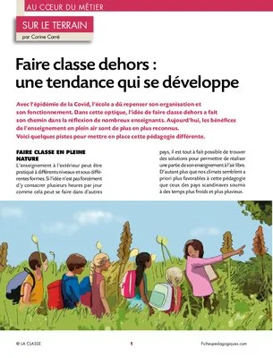 Faire classe dehors : une tendance qui se développe