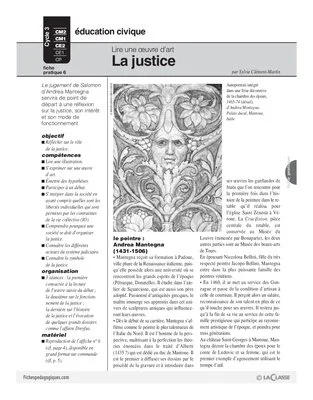 Lire une oeuvre d'art (5) / La justice